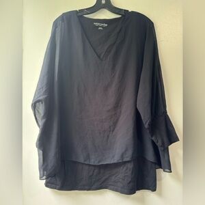 Soft Surroundings Women’s Black Blouse San Sebastián Top Sz M